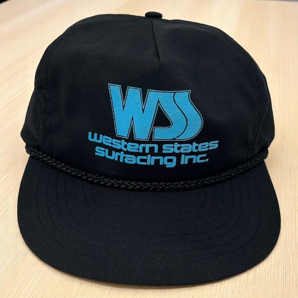 Western States Surfacing Inc. Adjustable Black Cap With Blue Logo - Picture 1 of 12